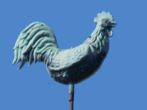 Le coq du clocher de Chamblay, photo J. Masset